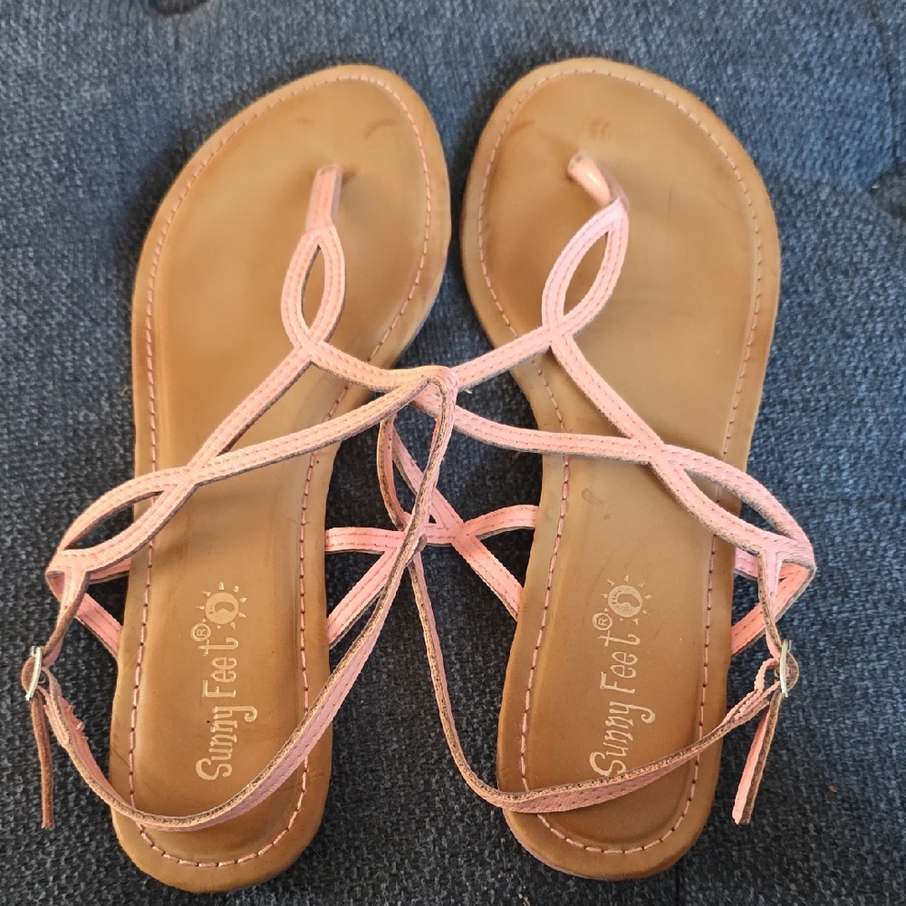 Sunny Feet Women's Pink Strappy Sandals